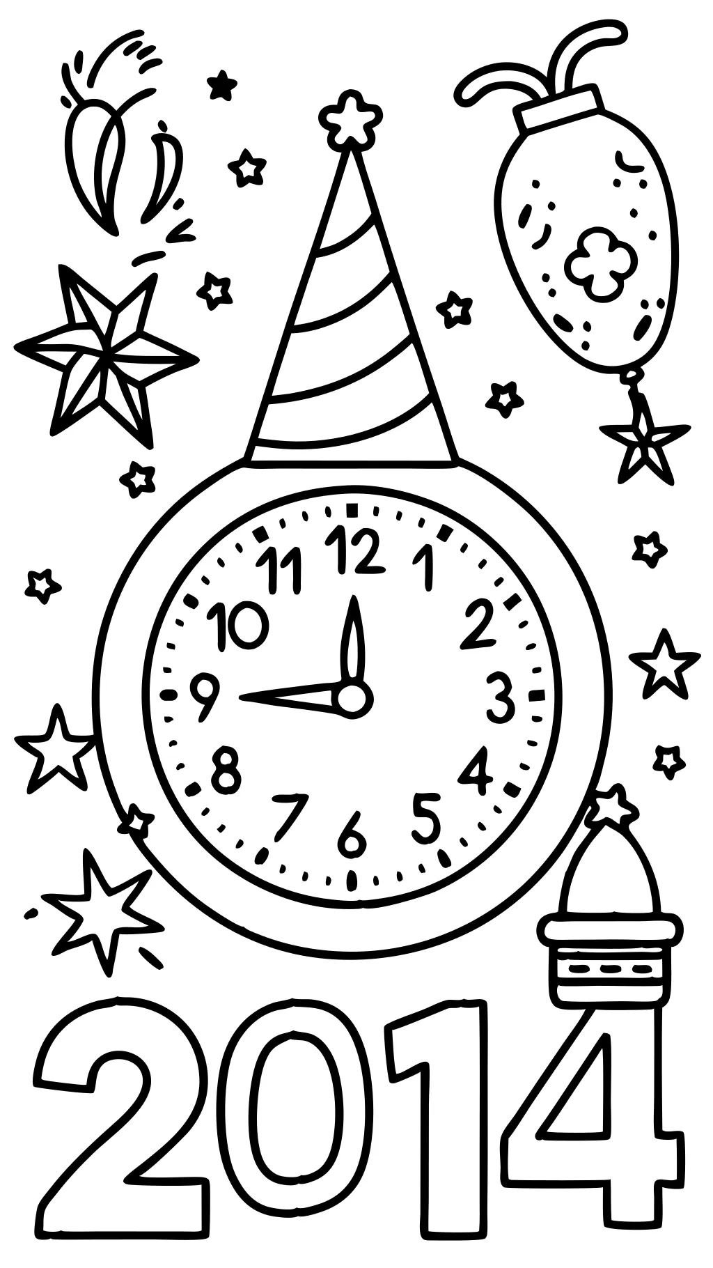 new year coloring pages 2024